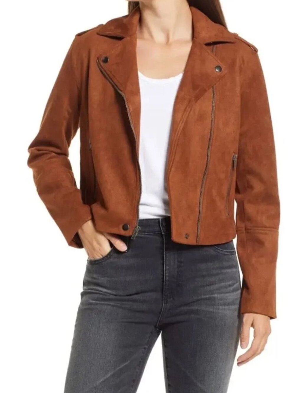 BB Dakota by Steve Madden Faux Suede Moto Jacket